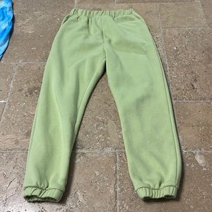 Zara, pistachio green sweatpants and a size small